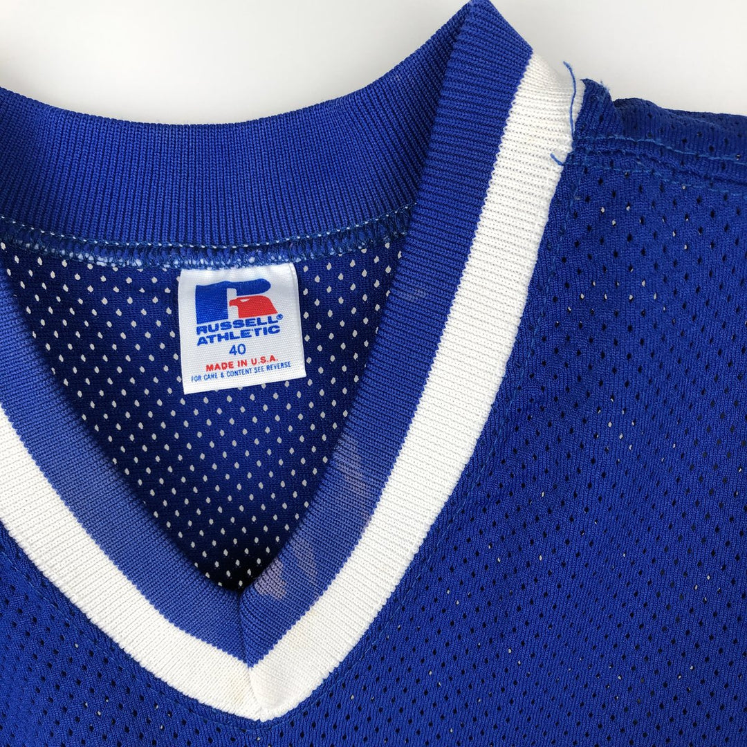 90'S Russell MLB Chicago Cubs V-neck Mesh Baseball T-Shirt, Made in USA, Men's Size M (approx.) Nylon blue type Vintage Second Hand