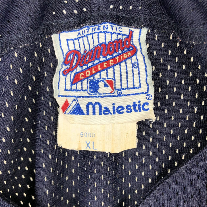 1990'S Majestic MLB Seattle Mariners Game Shirt Baseball Shirt Made in USA Men's XL (approx.) polyester navy blue type Vintage Second Hand