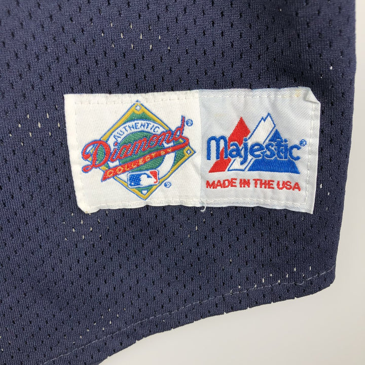1990'S Majestic MLB Seattle Mariners Game Shirt Baseball Shirt Made in USA Men's XL (approx.) polyester navy blue type Vintage Second Hand