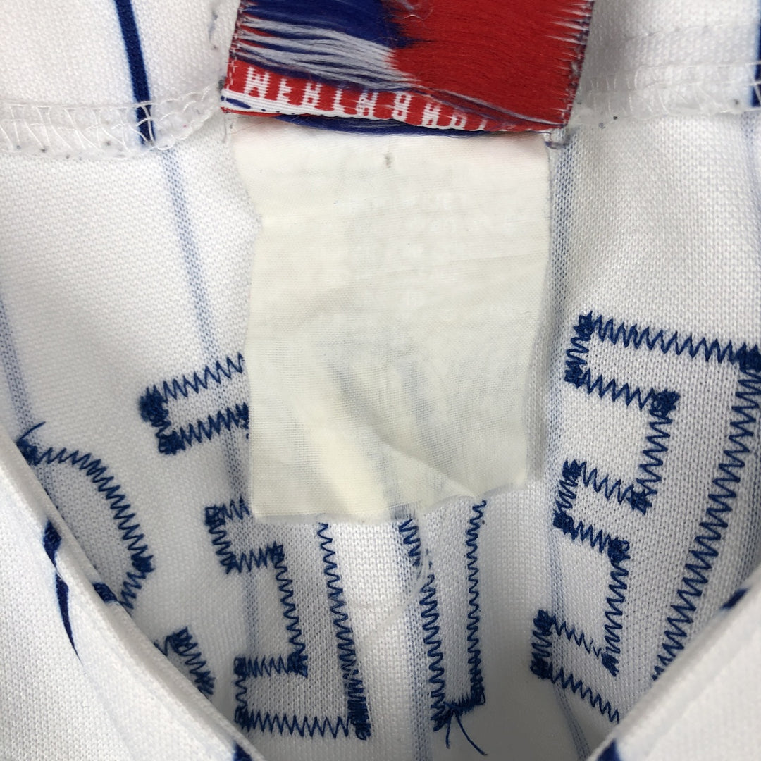 90s-00'S Majestic MLB New York Mets Stripe Pattern Game Shirt Baseball Shirt Men's Size S (approx.) unclear white type Vintage Second Hand