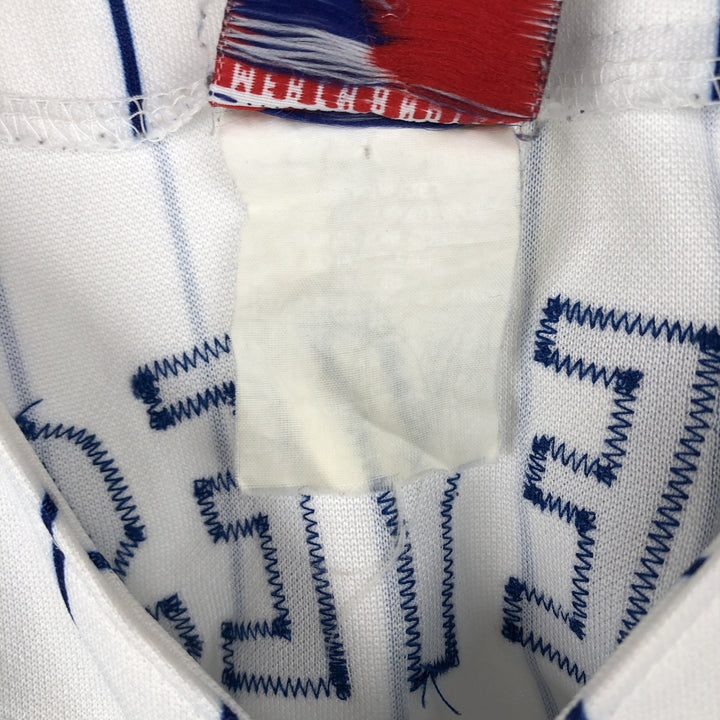 90s-00'S Majestic MLB New York Mets Stripe Pattern Game Shirt Baseball Shirt Men's Size S (approx.) unclear white type Vintage Second Hand