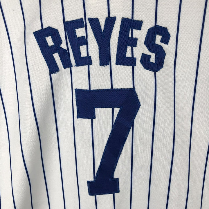 90s-00'S Majestic MLB New York Mets Stripe Pattern Game Shirt Baseball Shirt Men's Size S (approx.) unclear white type Vintage Second Hand
