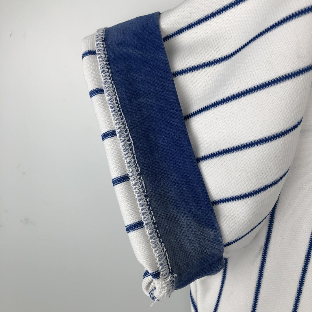 Sand-Knit MLB Chicago Cubs Stripe Pattern V-Neck Baseball T-Shirt, Men's Size S (Equivalent), Vintage polyester white type Vintage Second Hand