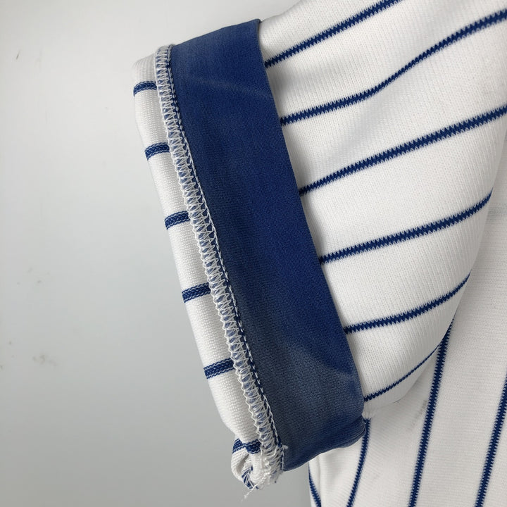 Sand-Knit MLB Chicago Cubs Stripe Pattern V-Neck Baseball T-Shirt, Men's Size S (Equivalent), Vintage polyester white type Vintage Second Hand