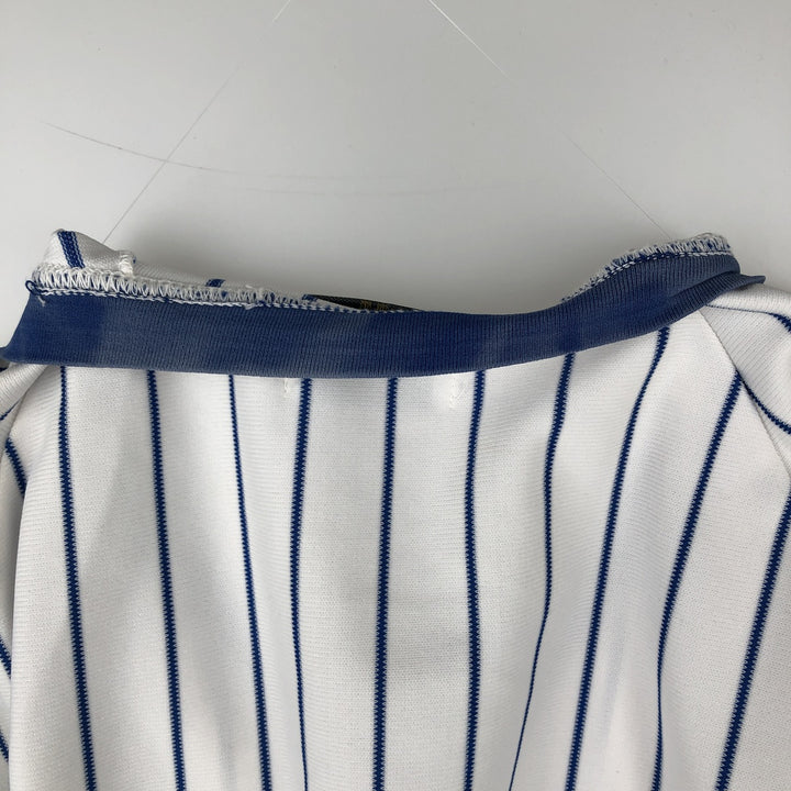 Sand-Knit MLB Chicago Cubs Stripe Pattern V-Neck Baseball T-Shirt, Men's Size S (Equivalent), Vintage polyester white type Vintage Second Hand