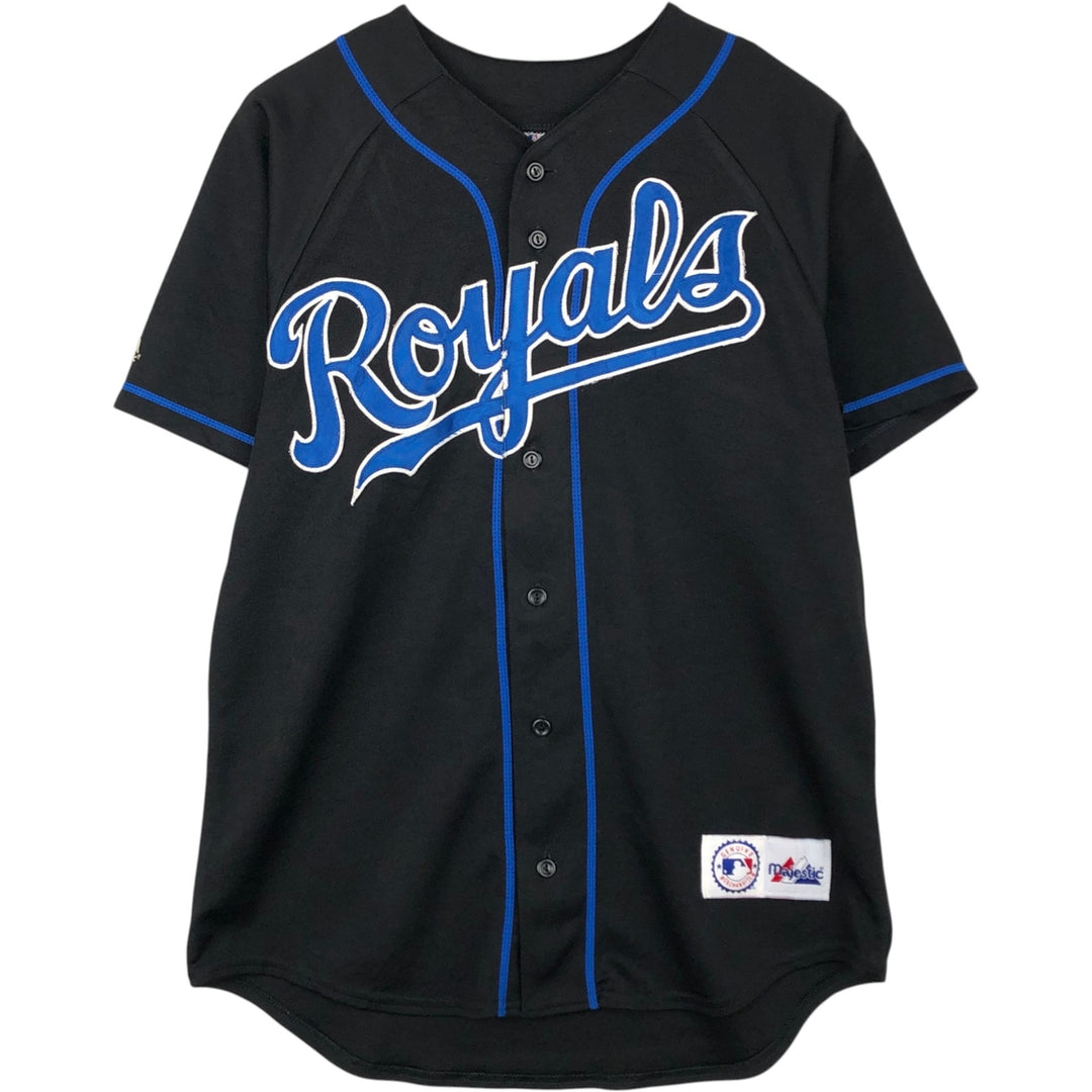 1990'S Majestic MLB Kansas City Royals Game Shirt Baseball Shirt Made in USA Men's Size M (approx.) polyester black type Vintage Second Hand