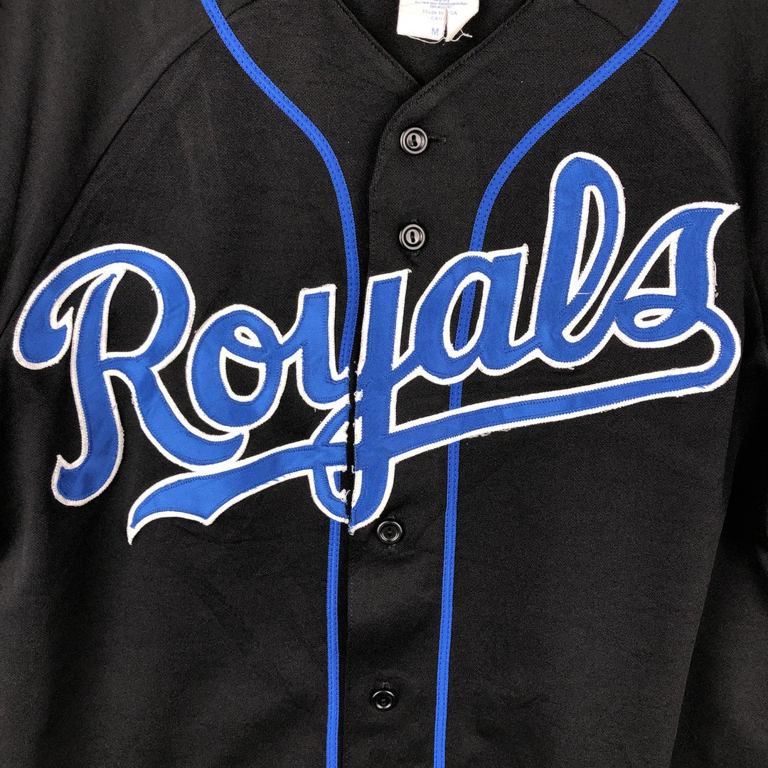 1990'S Majestic MLB Kansas City Royals Game Shirt Baseball Shirt Made in USA Men's Size M (approx.) polyester black type Vintage Second Hand