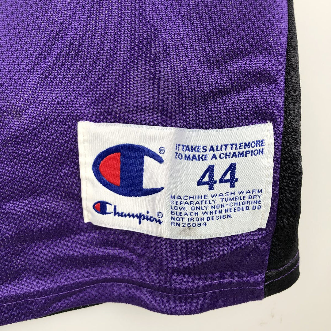 90'S Champion NBA Toronto Raptors V-neck Mesh Game Shirt Replica Uniform (Men's Size L) Nylon purple type Vintage Second Hand