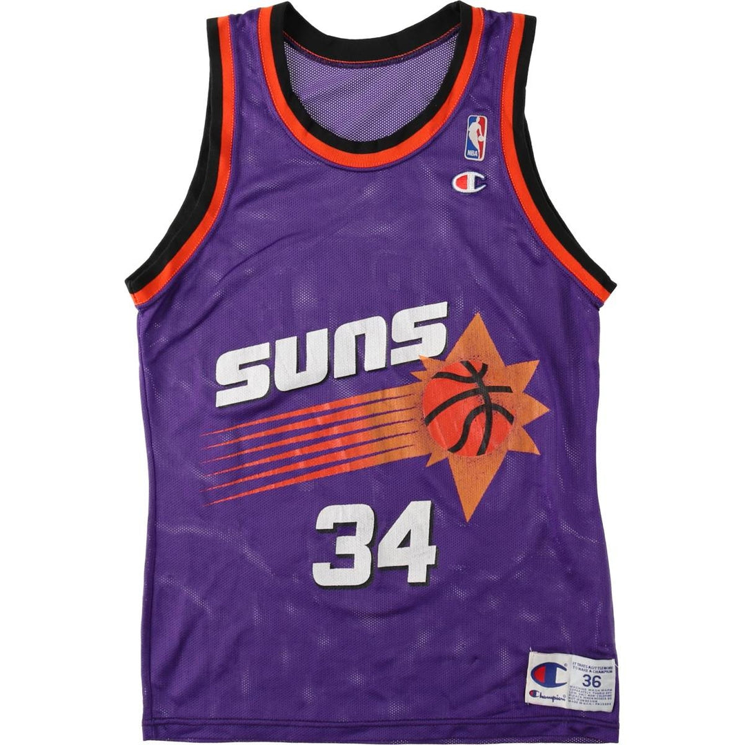 90'S Champion NBA Phoenix Suns Mesh Game Shirt Replica Uniform, Made in USA, Men's Size S (approx.) Nylon purple type Vintage Second Hand