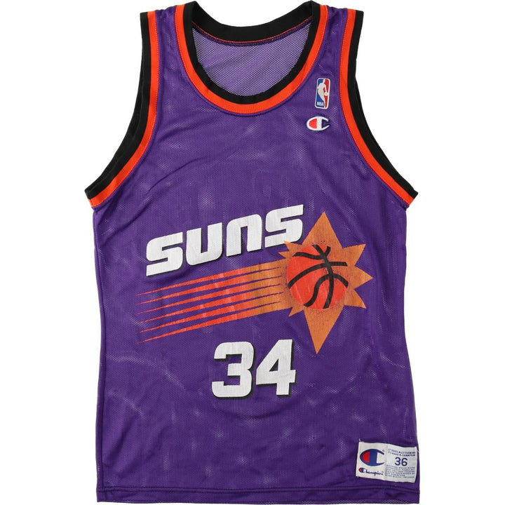 90'S Champion NBA Phoenix Suns Mesh Game Shirt Replica Uniform, Made in USA, Men's Size S (approx.) Nylon purple type Vintage Second Hand