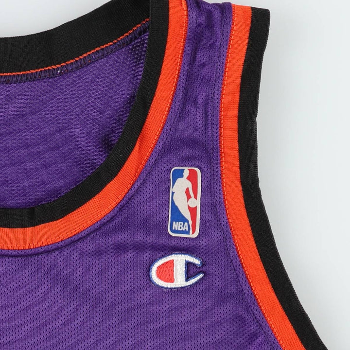 90'S Champion NBA Phoenix Suns Mesh Game Shirt Replica Uniform, Made in USA, Men's Size S (approx.) Nylon purple type Vintage Second Hand
