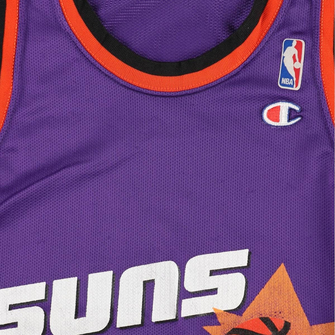 90'S Champion NBA Phoenix Suns Mesh Game Shirt Replica Uniform, Made in USA, Men's Size S (approx.) Nylon purple type Vintage Second Hand