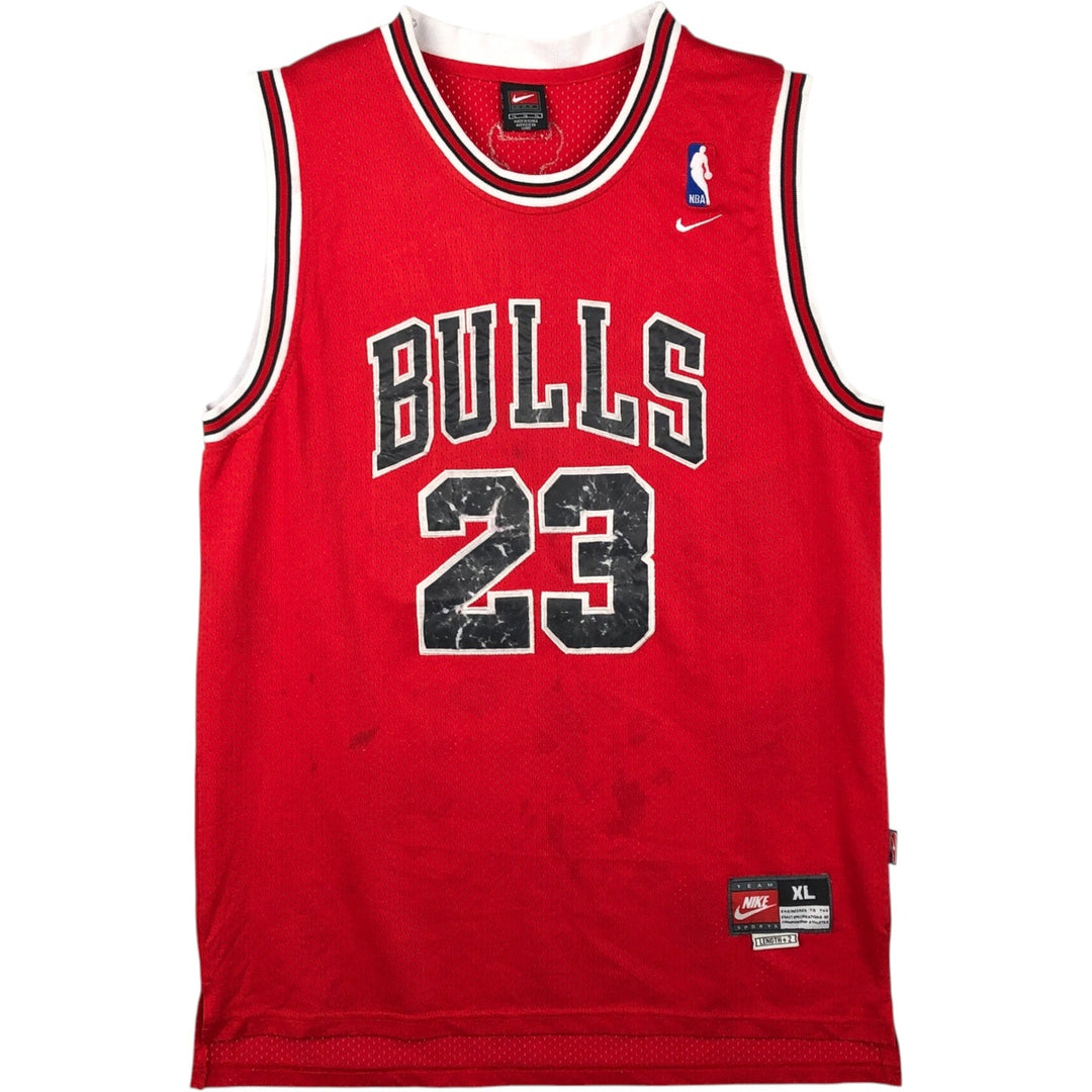 2000'S Nike TEAM NBA Chicago Bulls Michael Jordan Mesh Game Shirt Replica Uniform (Men's XL equivalent) unclear red type Vintage Second Hand