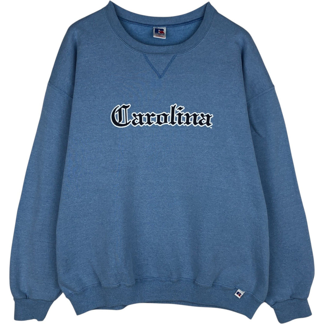 90s-00'S Russell Print Sweatshirt, Men's Size XL (Equivalent), Vintage cotton Blue type light blue Vintage Second Hand