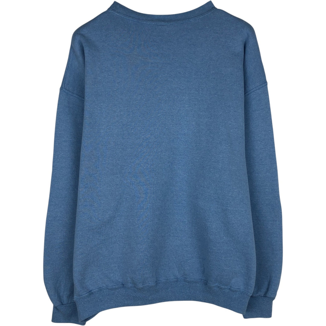 90s-00'S Russell Print Sweatshirt, Men's Size XL (Equivalent), Vintage cotton Blue type light blue Vintage Second Hand