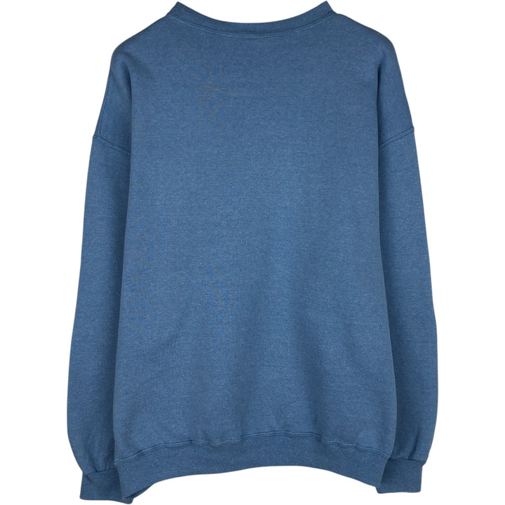 90s-00'S Russell Print Sweatshirt, Men's Size XL (Equivalent), Vintage cotton Blue type light blue Vintage Second Hand