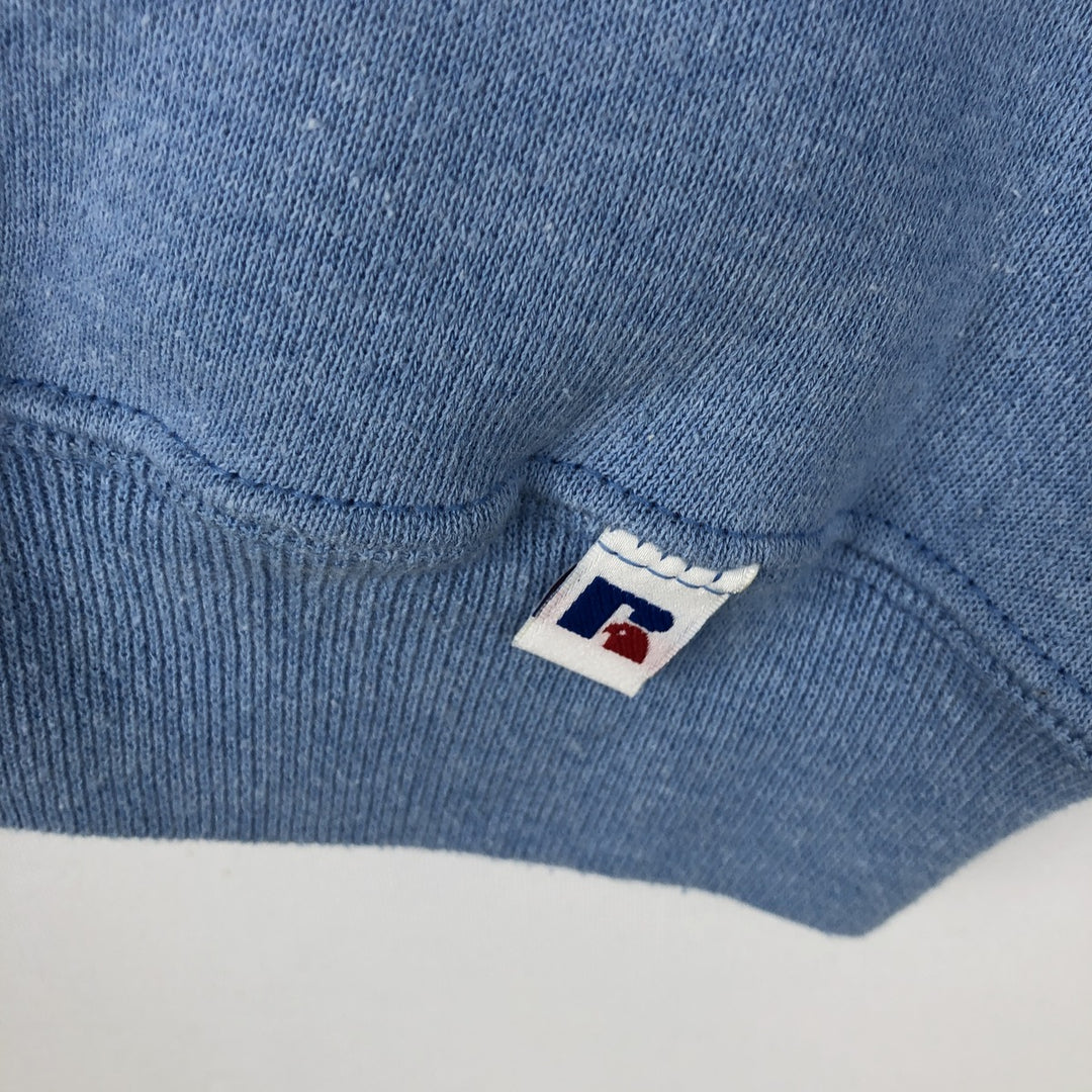90s-00'S Russell Print Sweatshirt, Men's Size XL (Equivalent), Vintage cotton Blue type light blue Vintage Second Hand