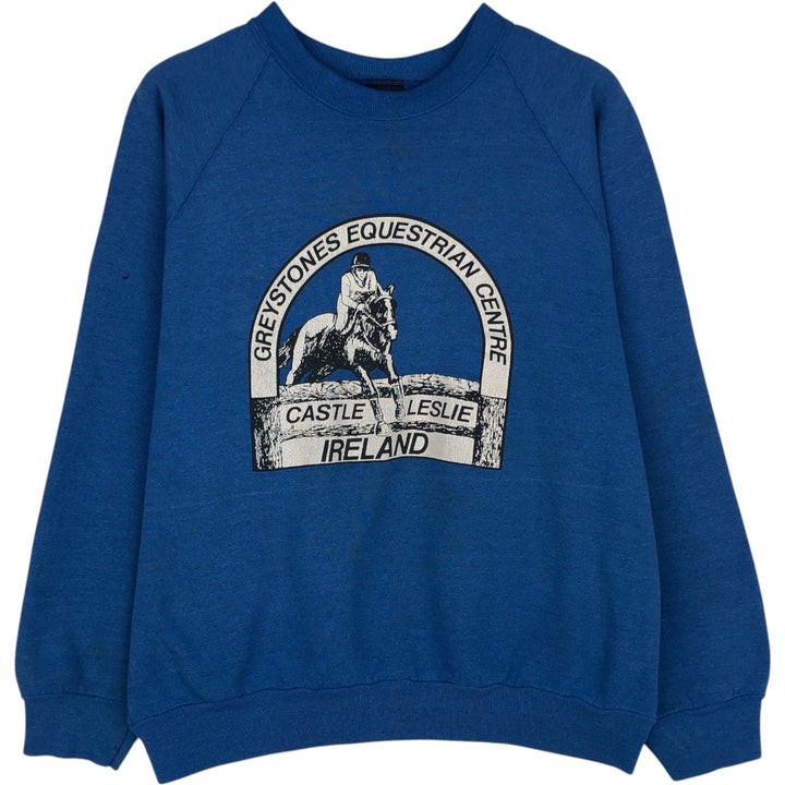 ~90'S Screen Stars Print Sweatshirt, Men's Size L (approx.), Vintage unclear blue type Vintage Second Hand