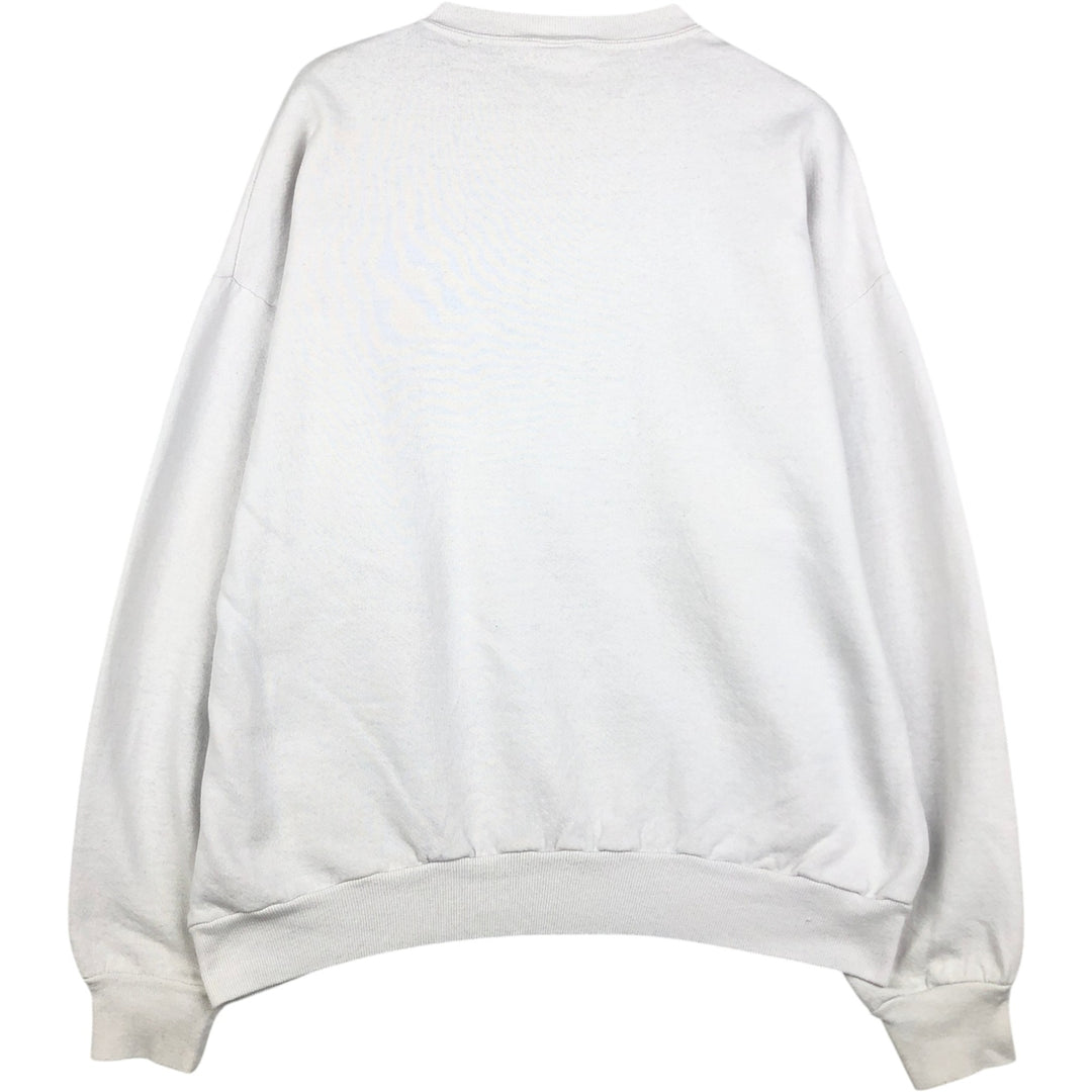 Vintage 80s-90'S Jerzees printed sweatshirt, sweatshirt, made in USA, men's XL size cotton white type Vintage Second Hand