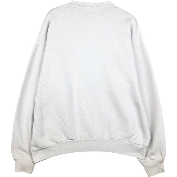 Vintage 80s-90'S Jerzees printed sweatshirt, sweatshirt, made in USA, men's XL size cotton white type Vintage Second Hand