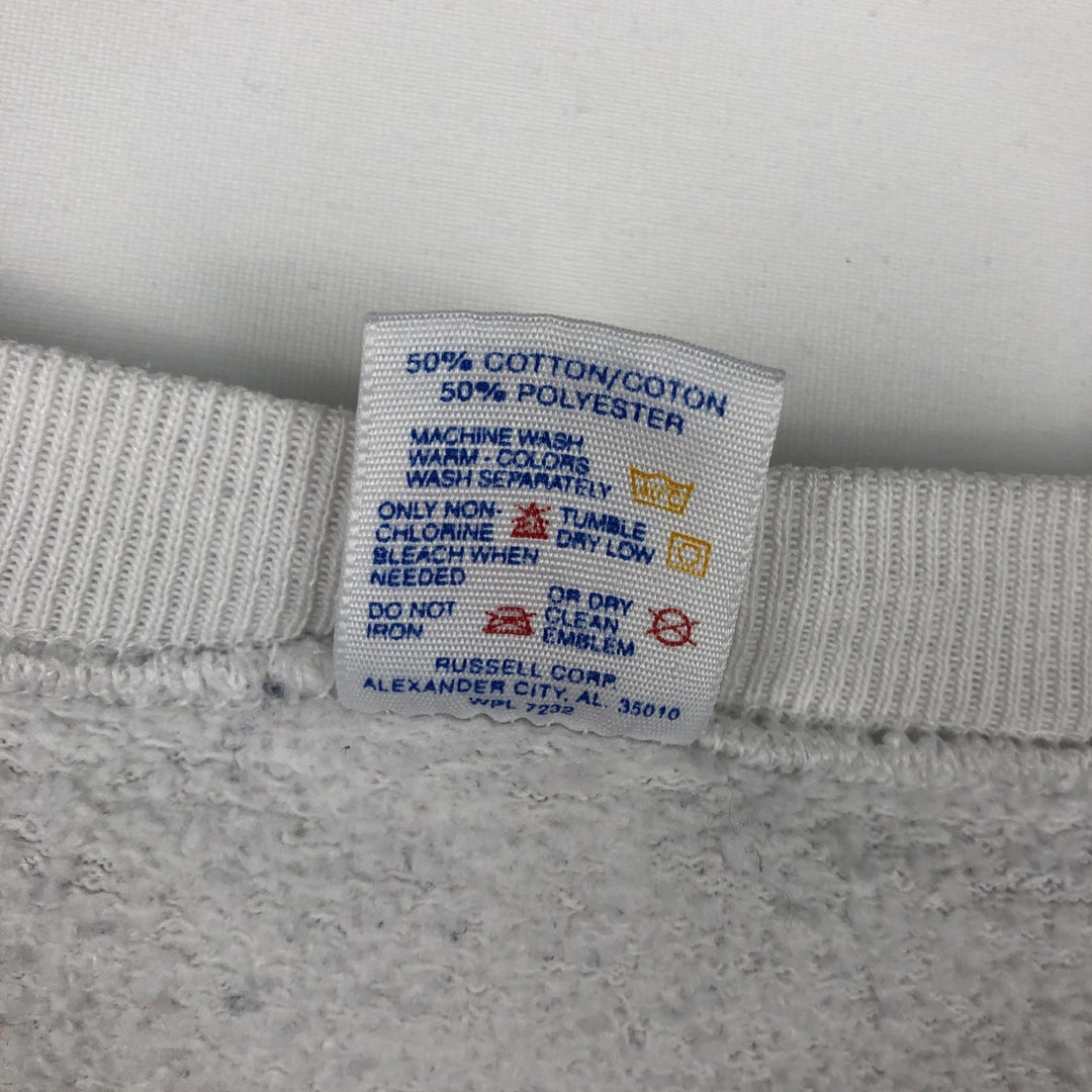 Vintage 80s-90'S Jerzees printed sweatshirt, sweatshirt, made in USA, men's XL size cotton white type Vintage Second Hand