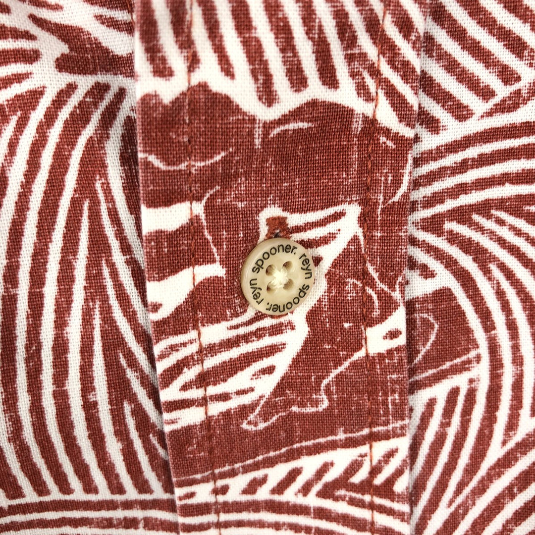90'S Reyn Spooner Swimsuit Bikini Tag All-over Print Button-down Hawaiian Aloha Shirt Box Shirt Men's Size L (approx.) cotton red type reddish brown Vintage Second Hand