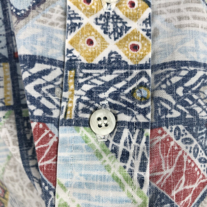 90'S Reyn Spooner Swimwear Tag Bikini Tag All-over Print Button-down Hawaiian Aloha Shirt Men's Size L (Equivalent) Vintage unclear blue type Vintage Second Hand