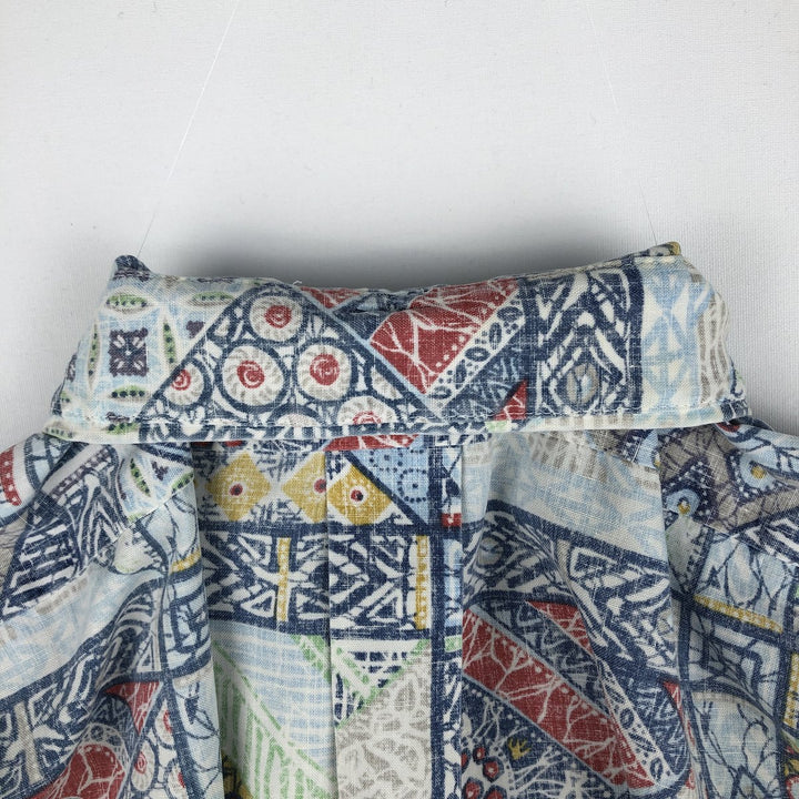90'S Reyn Spooner Swimwear Tag Bikini Tag All-over Print Button-down Hawaiian Aloha Shirt Men's Size L (Equivalent) Vintage unclear blue type Vintage Second Hand
