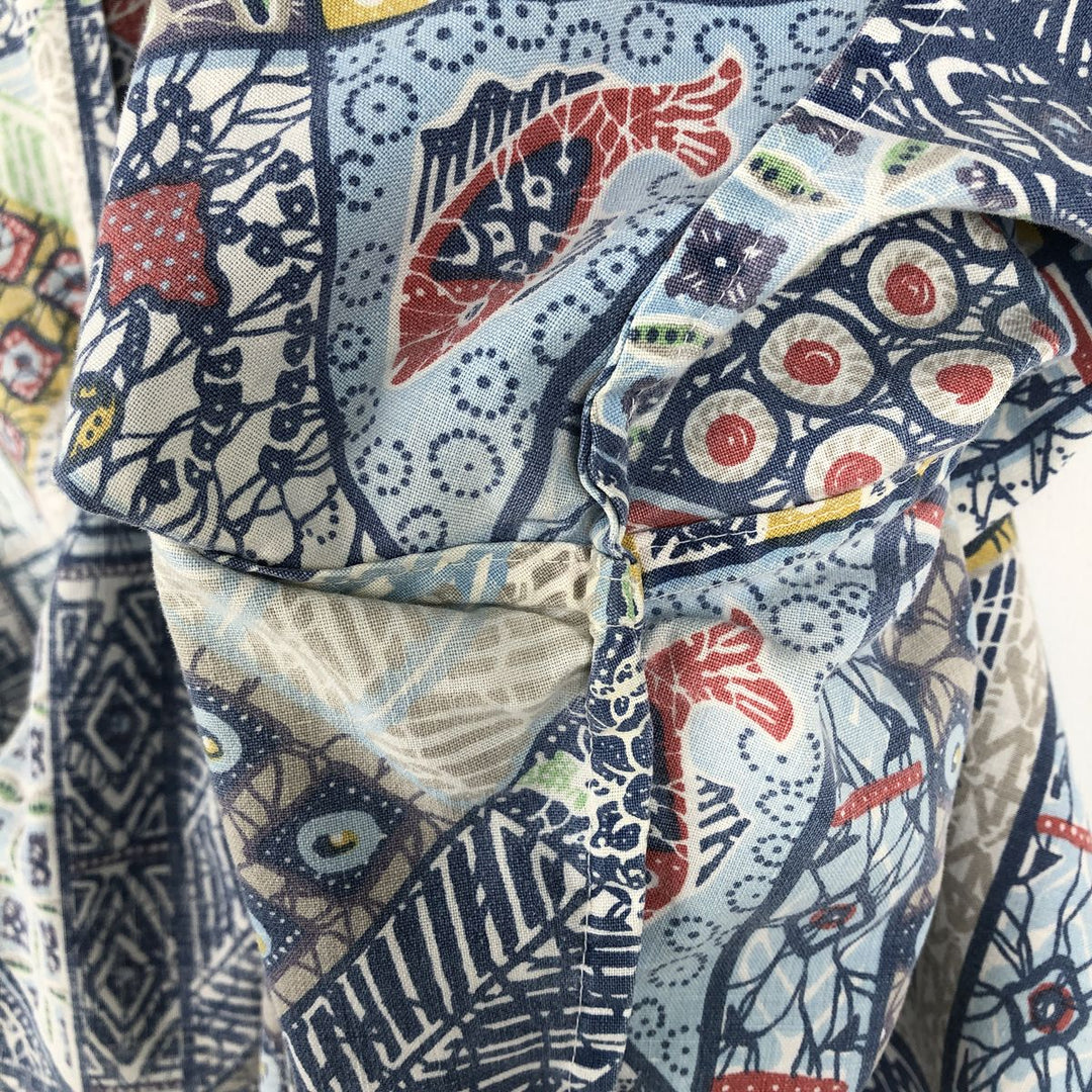 90'S Reyn Spooner Swimwear Tag Bikini Tag All-over Print Button-down Hawaiian Aloha Shirt Men's Size L (Equivalent) Vintage unclear blue type Vintage Second Hand