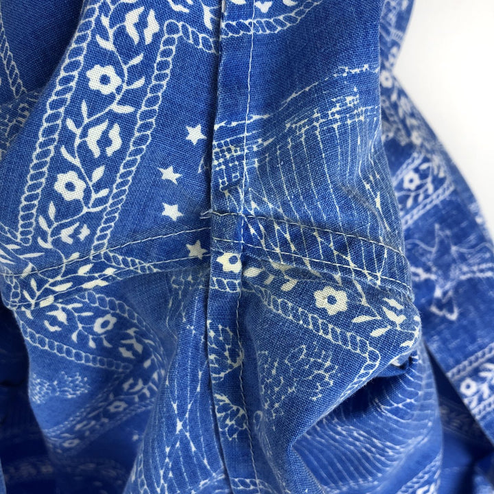 90'S Reyn Spooner swimwear tag Lahaina Sailor half-button button-down Aloha shirt, men's size XL. unclear blue type Vintage Second Hand