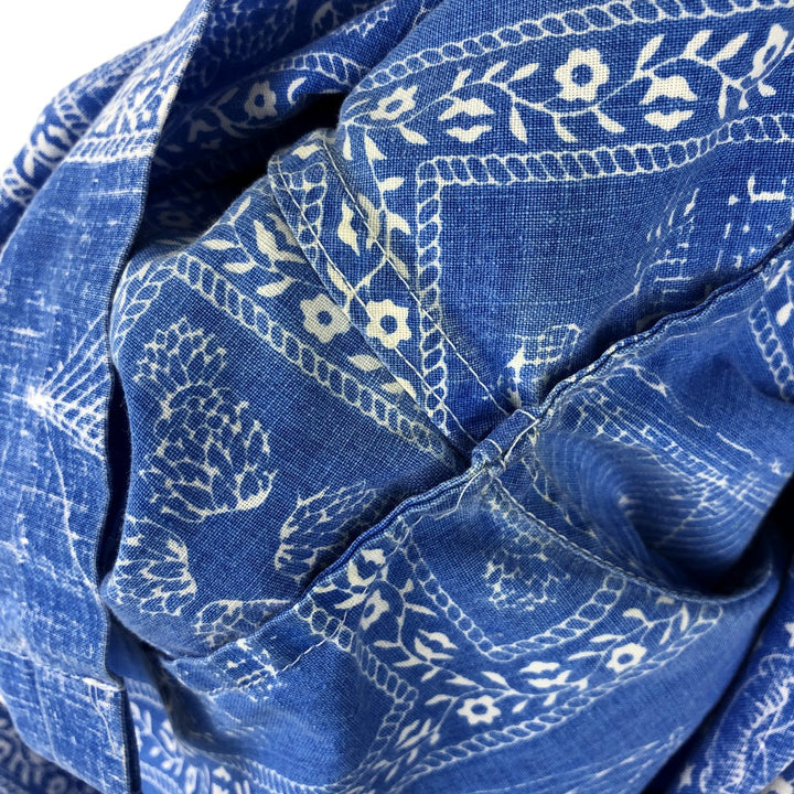 90'S Reyn Spooner swimwear tag Lahaina Sailor half-button button-down Aloha shirt, men's size XL. unclear blue type Vintage Second Hand
