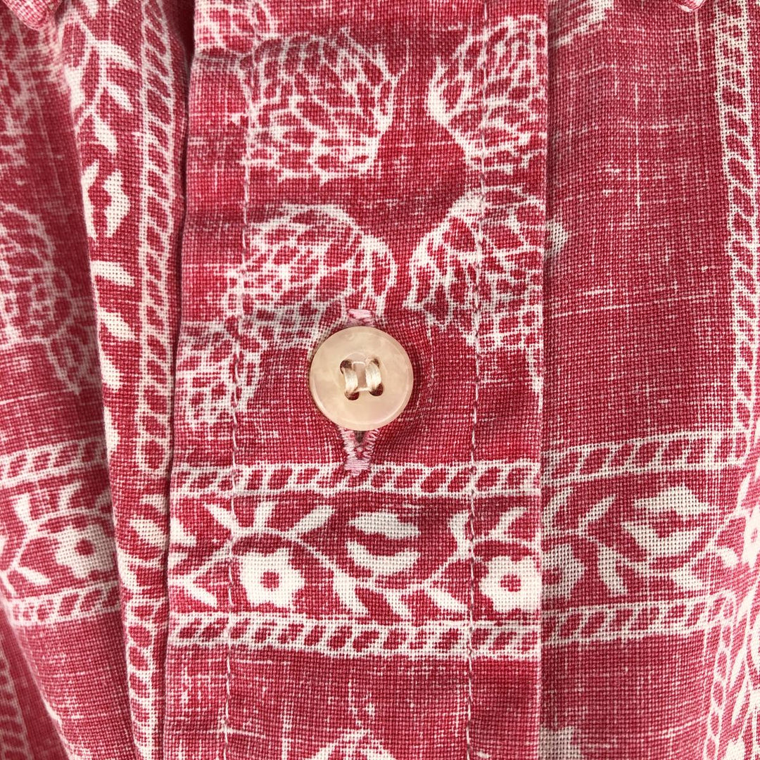 90'S Reyn Spooner Swimsuit Bikini Tag All-over Print Lahaina Sailor Pullover Button-down Aloha Shirt Men's Size L (approx.) cotton red type Vintage Second Hand