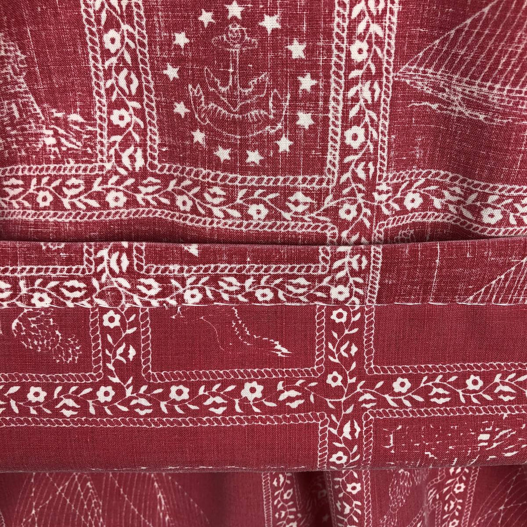 90'S Reyn Spooner Swimsuit Bikini Tag All-over Print Lahaina Sailor Pullover Button-down Aloha Shirt Men's Size L (approx.) cotton red type Vintage Second Hand
