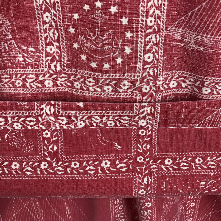 90'S Reyn Spooner Swimsuit Bikini Tag All-over Print Lahaina Sailor Pullover Button-down Aloha Shirt Men's Size L (approx.) cotton red type Vintage Second Hand