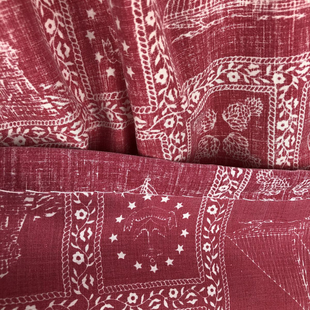 90'S Reyn Spooner Swimsuit Bikini Tag All-over Print Lahaina Sailor Pullover Button-down Aloha Shirt Men's Size L (approx.) cotton red type Vintage Second Hand