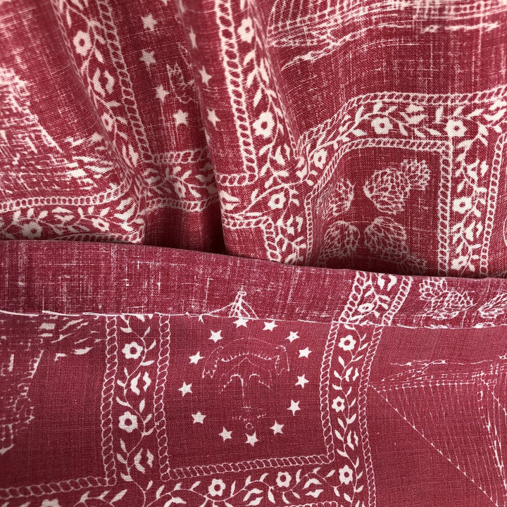 90'S Reyn Spooner Swimsuit Bikini Tag All-over Print Lahaina Sailor Pullover Button-down Aloha Shirt Men's Size L (approx.) cotton red type Vintage Second Hand