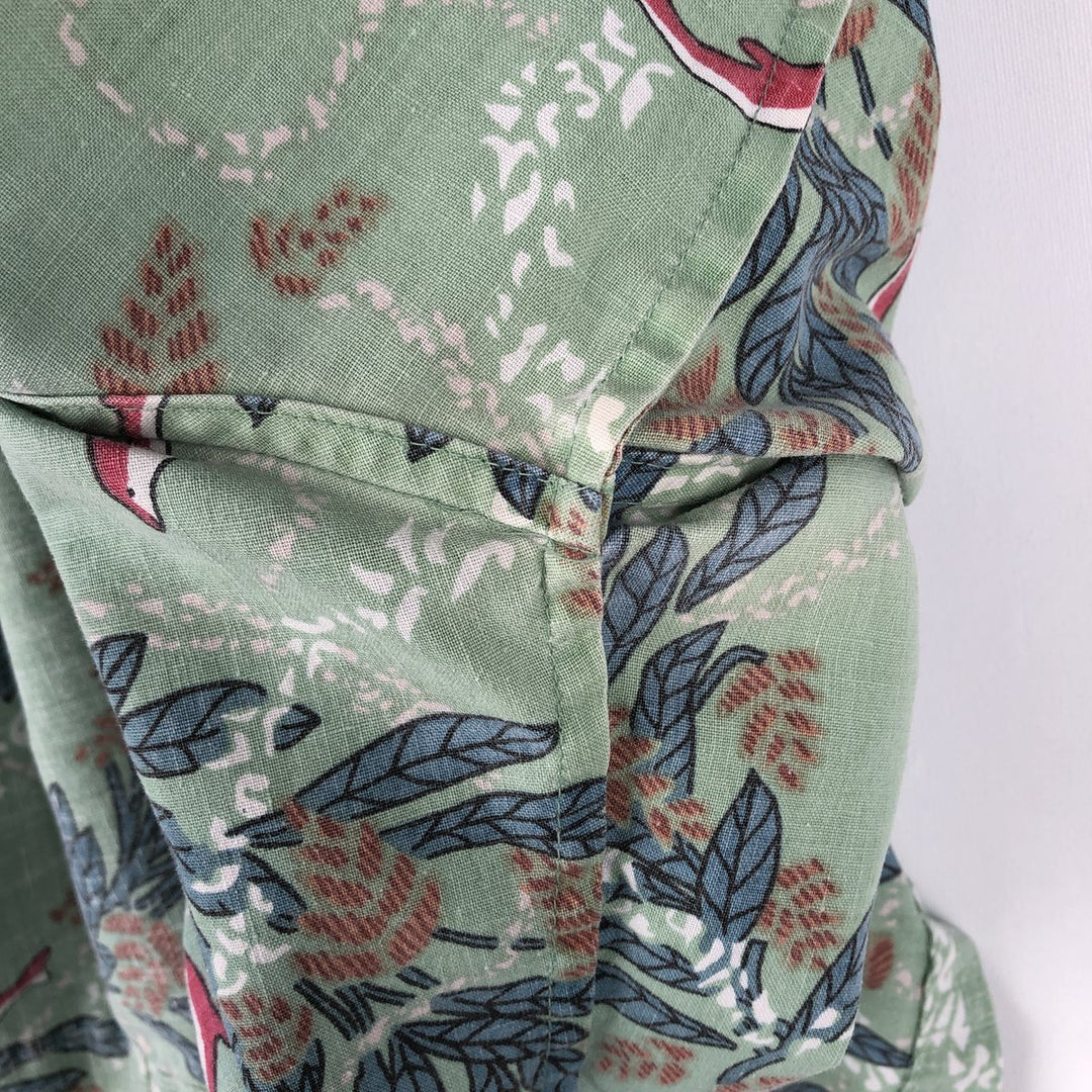 Reyn Spooner Commemorative Classics all-over print pullover button-down Hawaiian Aloha shirt, made in Hawaii, men's size L. cotton green type Vintage Second Hand