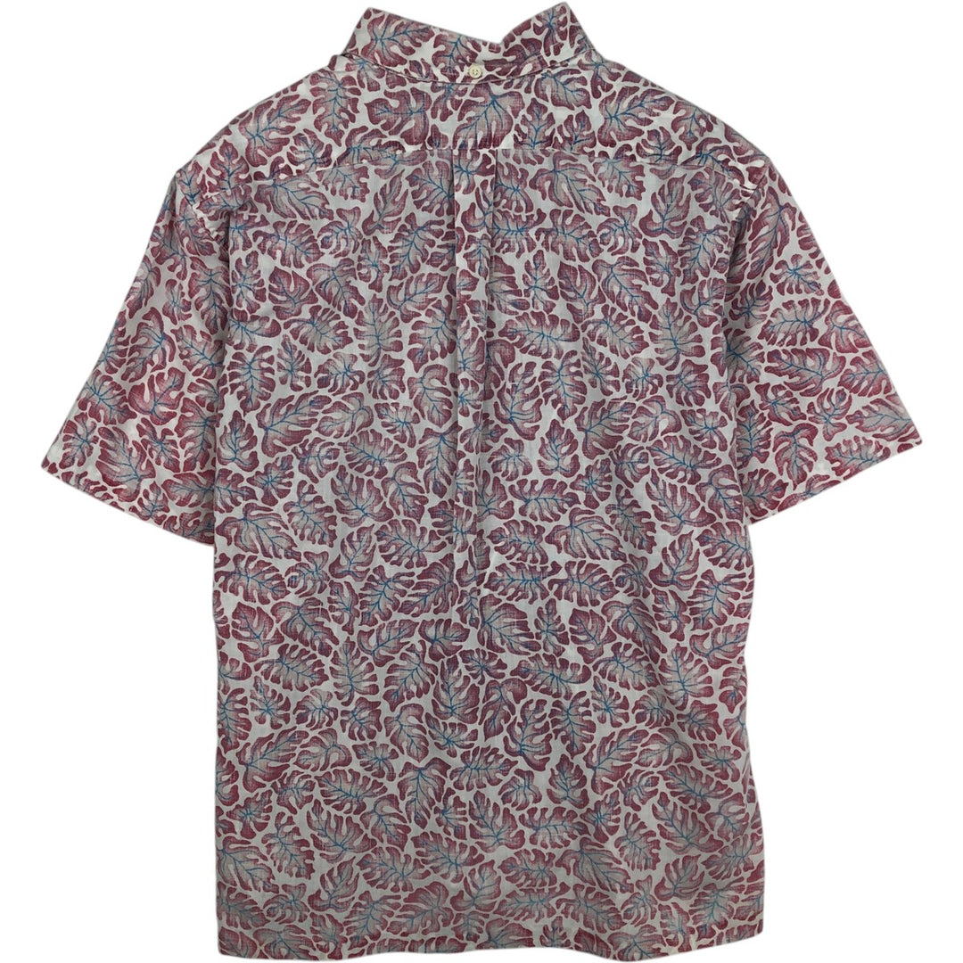 80'S Reyn Spooner Gold Tag Nude Tag All-over Leaf Pattern Pullover Button-Down Aloha Shirt Men's XL (approx.) unclear red type Vintage Second Hand
