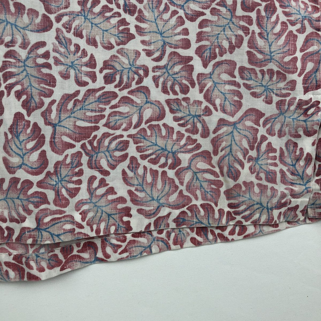 80'S Reyn Spooner Gold Tag Nude Tag All-over Leaf Pattern Pullover Button-Down Aloha Shirt Men's XL (approx.) unclear red type Vintage Second Hand