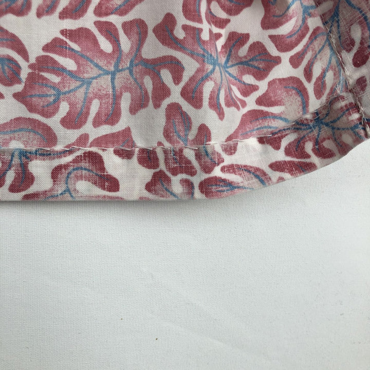 80'S Reyn Spooner Gold Tag Nude Tag All-over Leaf Pattern Pullover Button-Down Aloha Shirt Men's XL (approx.) unclear red type Vintage Second Hand