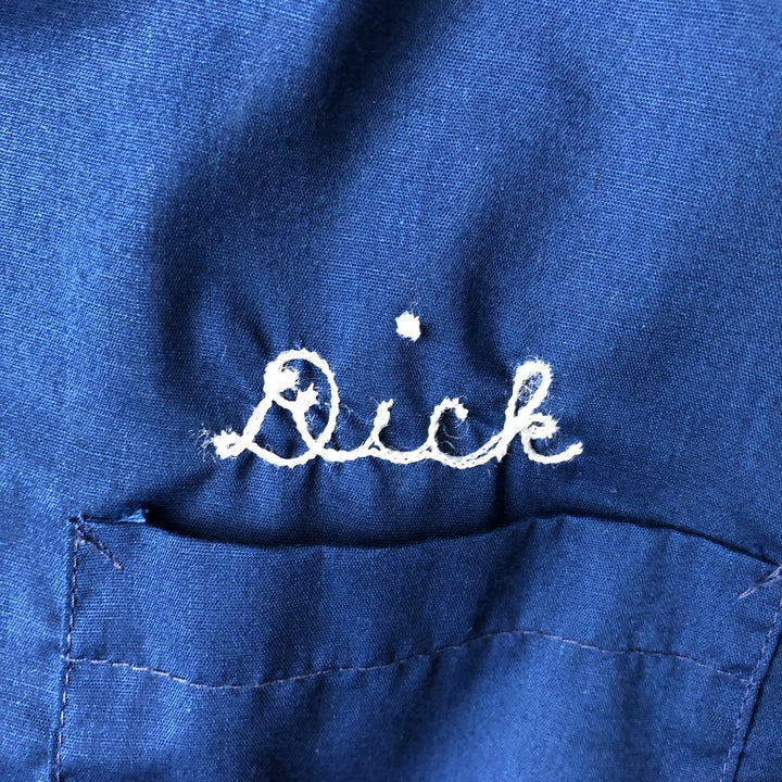 California BOWLING SHIRT CO. Open Collar Short Sleeve Bowling Shirt, Boxy Shirt, Men's Size M (Equivalent), Vintage unclear navy blue type Vintage Second Hand
