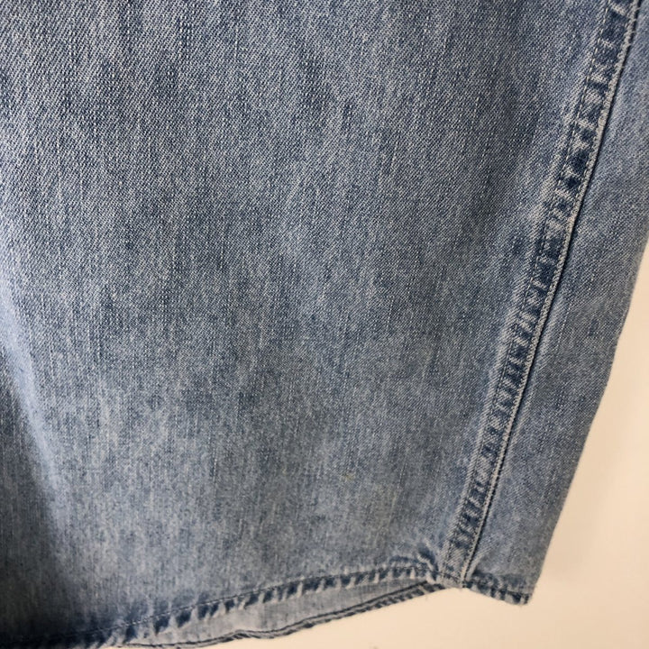 Dickies short-sleeved denim shirt, men's size L (approx.) cotton blue type Vintage Second Hand