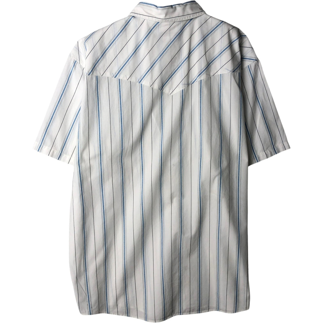 Patagonia ORGANIC COTTON 54015SP11 Stripe Pattern Short-Sleeve Western Shirt (Men's Size L) Organic cotton white type Vintage Second Hand