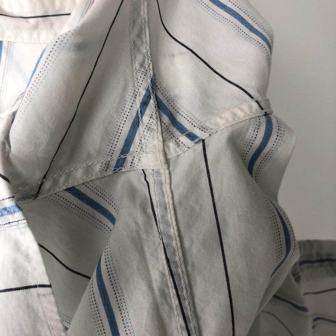 Patagonia ORGANIC COTTON 54015SP11 Stripe Pattern Short-Sleeve Western Shirt (Men's Size L) Organic cotton white type Vintage Second Hand