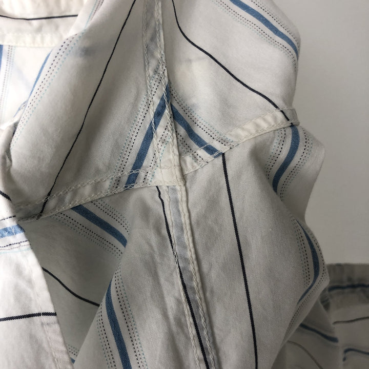 Patagonia ORGANIC COTTON 54015SP11 Stripe Pattern Short-Sleeve Western Shirt (Men's Size L) Organic cotton white type Vintage Second Hand