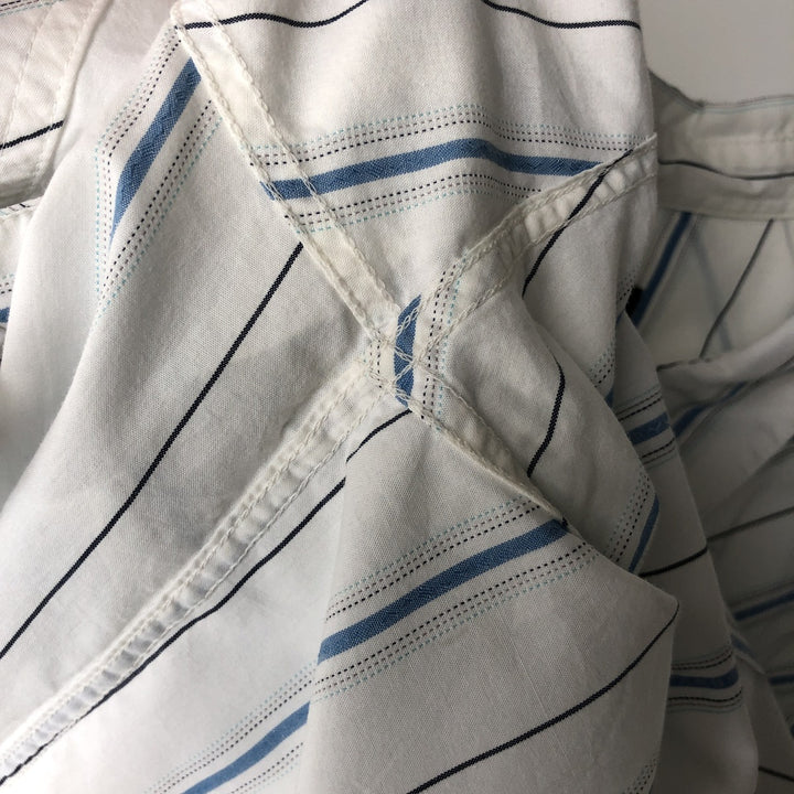 Patagonia ORGANIC COTTON 54015SP11 Stripe Pattern Short-Sleeve Western Shirt (Men's Size L) Organic cotton white type Vintage Second Hand