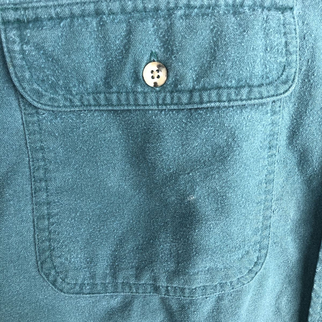 1980'S Orvis white tag long-sleeved chamois cloth shirt, men's size L equivalent, vintage. cotton Blue type light blue Vintage Second Hand