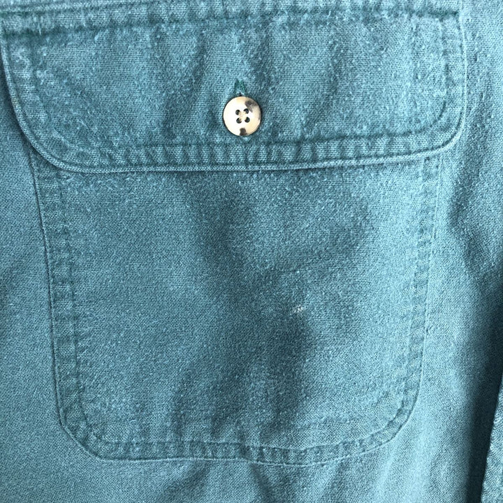 1980'S Orvis white tag long-sleeved chamois cloth shirt, men's size L equivalent, vintage. cotton Blue type light blue Vintage Second Hand
