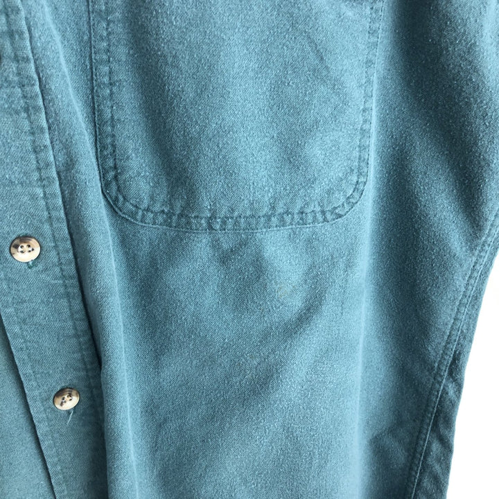 1980'S Orvis white tag long-sleeved chamois cloth shirt, men's size L equivalent, vintage. cotton Blue type light blue Vintage Second Hand