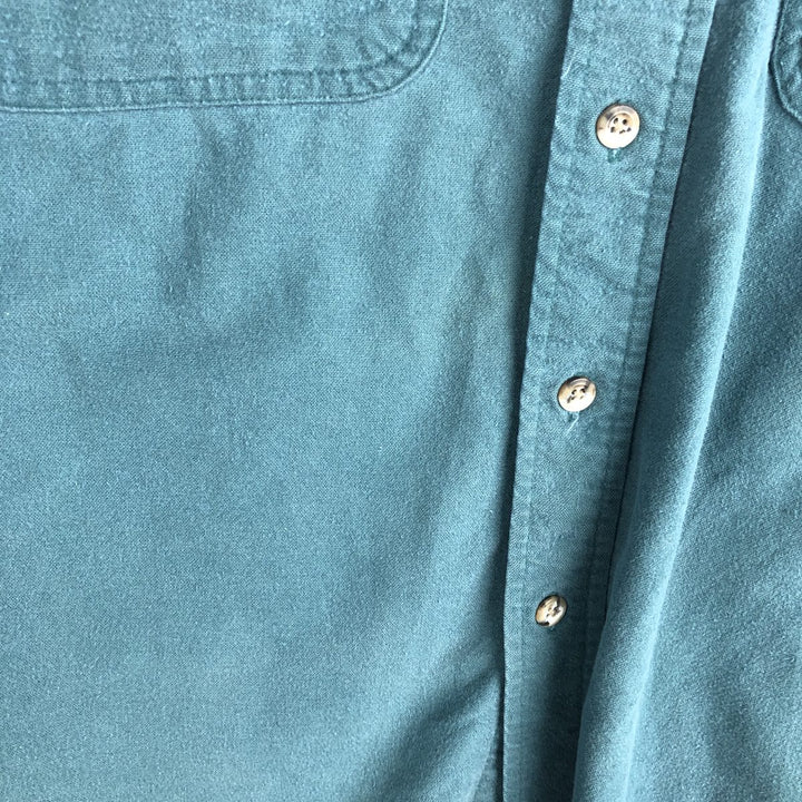 1980'S Orvis white tag long-sleeved chamois cloth shirt, men's size L equivalent, vintage. cotton Blue type light blue Vintage Second Hand